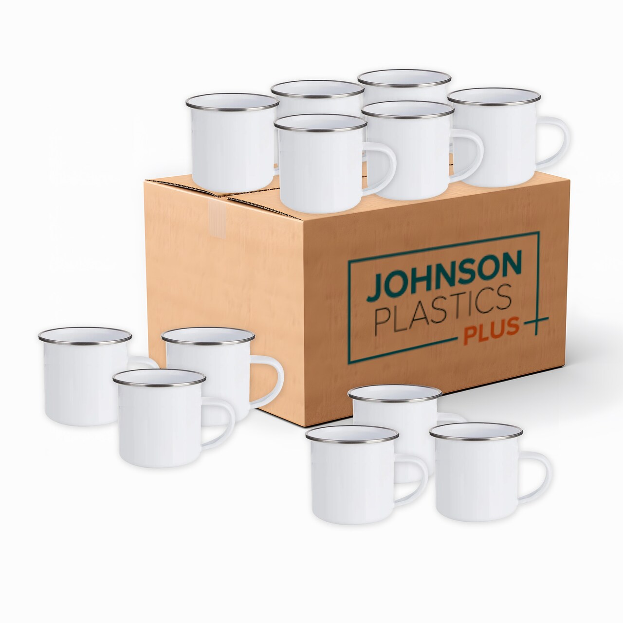 Sublimation Blank Camp Mugs. Color Enamel Camping Mugs in Bulk for Outdoor Travel Dye Sublimation Camper Products Drinking Cups (Case of 12)